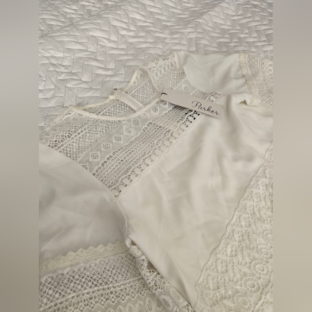 Revolve NWT Parker Stephanie Dress in White Pearl - Picture 3 of 10